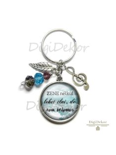 Violinkulcsos, feliratos kulcstartó zenészeknek