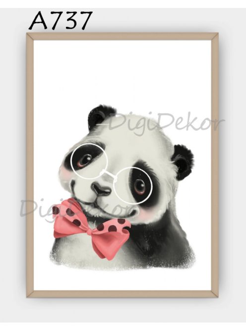 Szemüveges panda csokornyakkendővel