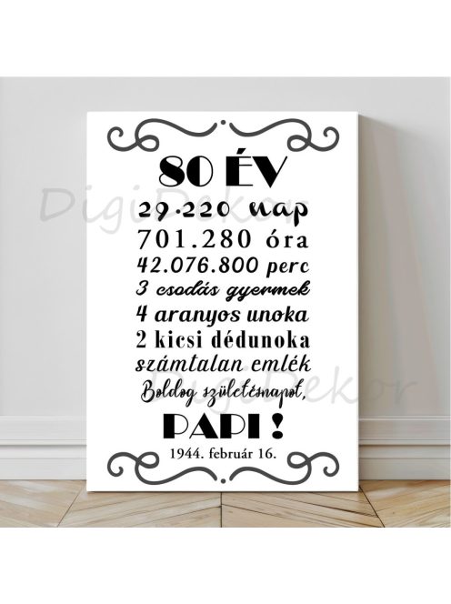Fekete-fehér szülinapi tábla férfiaknak 2