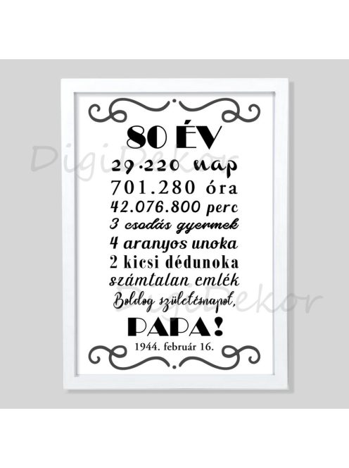 Fekete-fehér szülinapi tábla férfiaknak 4
