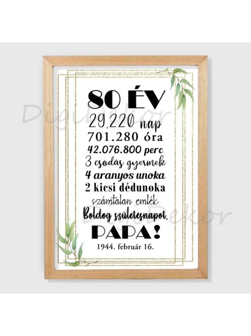 Olajággal díszített szülinapi tábla 2