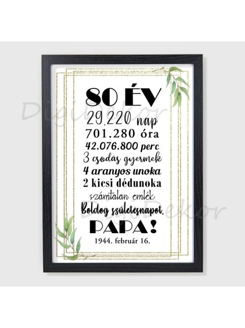 Olajággal díszített szülinapi tábla 4