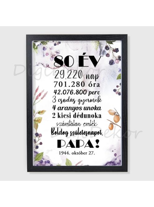 Őszi hangulatú születésnapi falikép 1