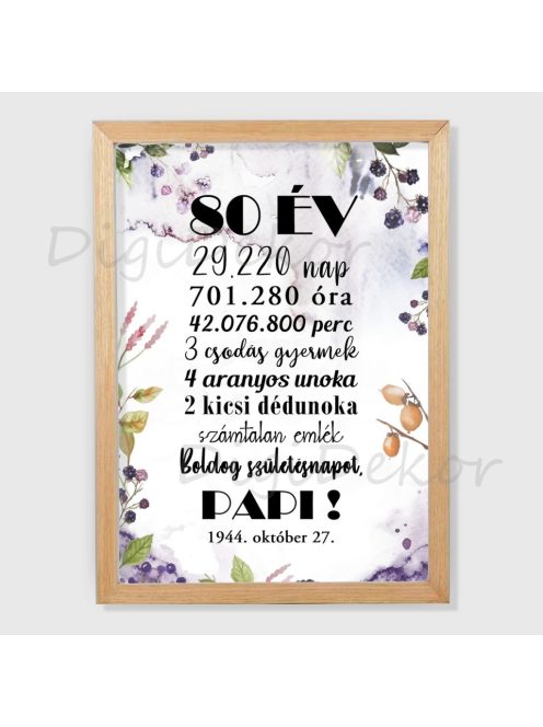 Őszi hangulatú születésnapi falikép 3