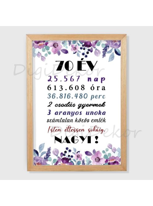 Lila virágos kép Nagymama szülinapjára 3