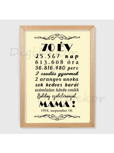 Kerek szülinapi kép - krémszínű