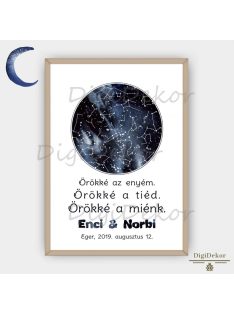 Feliratos csillagtérkép "Örökké a miénk"