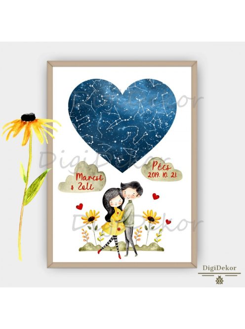 Virágos csillagállás-poszter pároknak