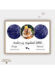 Fotós csillagtérkép két gyermekhez falikép