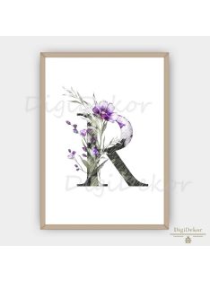 Monogram romantikus virágokkal díszítve. 