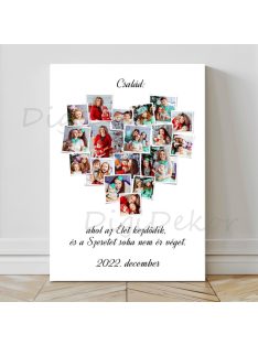 18 fotóból álló, szív alakú montázs