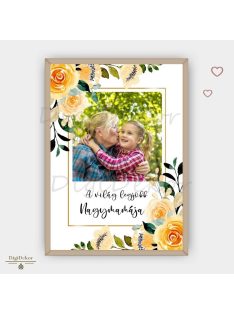 Sárga rózsás, fotós falikép Mamának