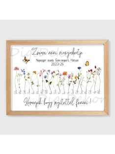 Búcsúajándék óvónőnek, tanítónak, natúr keretes