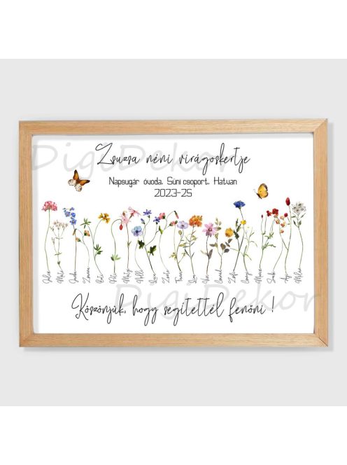 Búcsúajándék óvónőnek, tanítónak, natúr keretes