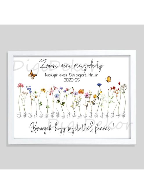 Búcsúajándék óvónőnek, tanítónak, fehér keretes