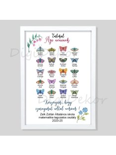 Lepkés búcsúajándék ballagásra, fehér keretes