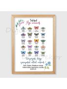 Lepkés búcsúajándék ballagásra, natúr keretes