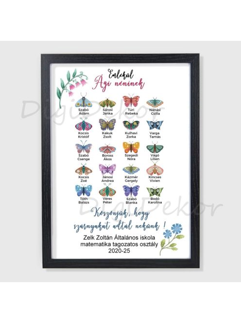 Lepkés búcsúajándék ballagásra, fekete keretes