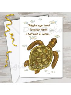 Teknősös születésnapi képeslap
