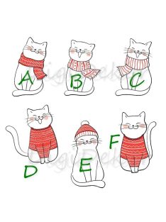 Aranyos cicás karácsonyi lapok