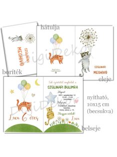 Cicás-lufis születésnapi meghívó