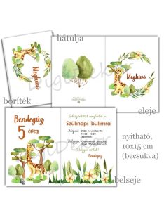 Zsiráfos meghívó gyerekeknek szülinapra