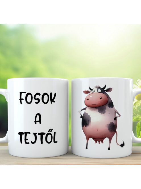 "Fosok a tejtől" bögre vicces bocival