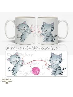 Kiscicás, gombolyagos bögre