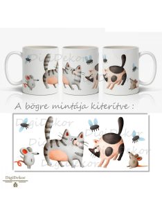 Macskás-egeres-legyes bögre