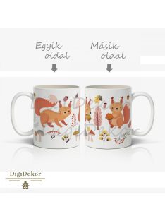 Őszi erdős, mókusos bögre