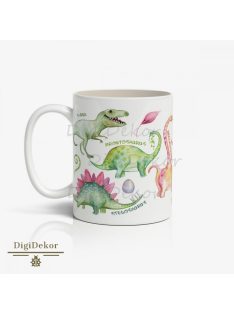 Dinoszauruszos bögre tudományos nevekkel