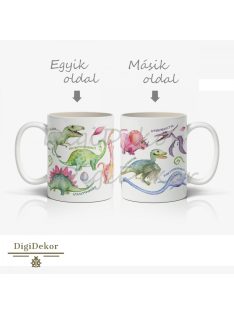 Dinoszauruszos bögre tudományos nevekkel
