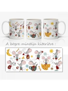 Cuki egérkés karácsonyi bögre